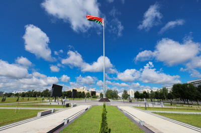 Возведение флагштока на территории Парка 1000-летия в г.Витебске